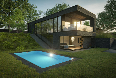 Polypropylenpool in weiß Polypropylenpool in weiß