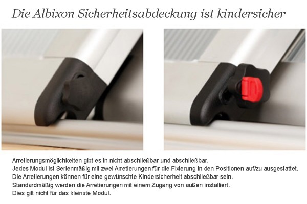 Überdachung abschließbar (Kindersicher)