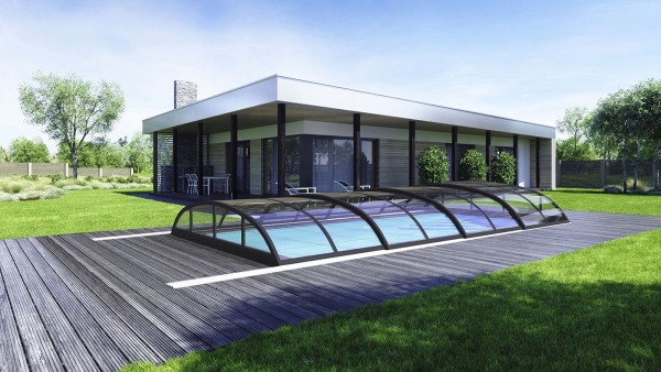 Klasik Clear Pro Poolüberdachung Schwimmbadüberdachung