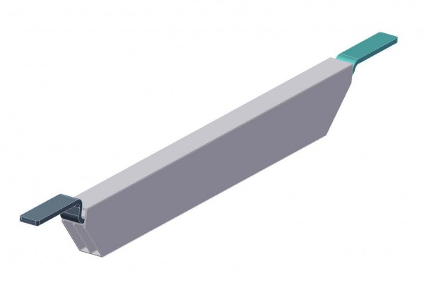 Schneeträger 100 x 50 mm zur Schneelastsicherung aus Edelstahlrohr