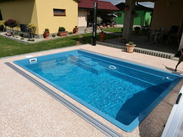 Ceramic Pool Opal - GFK Pool als Fertigpool mit angepasster Treppe optional als Poolkomplettset